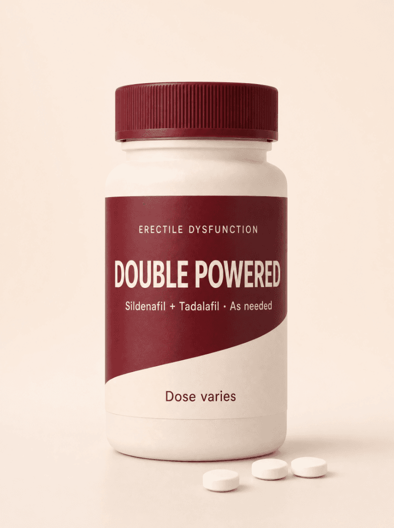 Double Powered as-needed tablets bottle